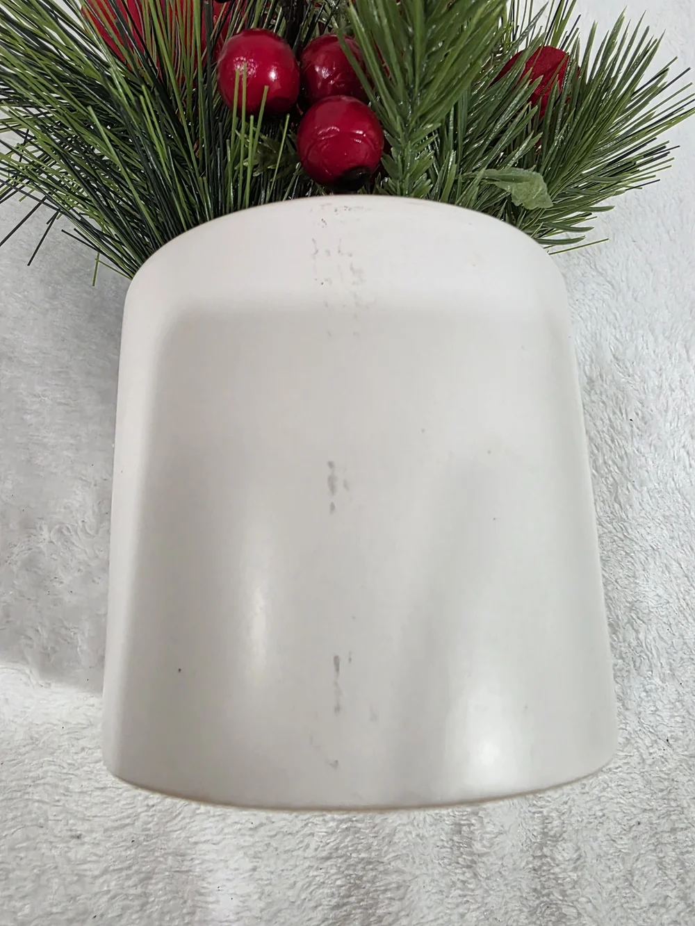 Threshold Red Poppy and Pine Faux Floral Vase Arrangement Christmas Holiday 8